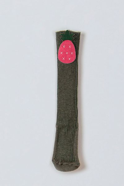 ADABEBEK Pink Pineapple Felted Baby Girl Knee Socks