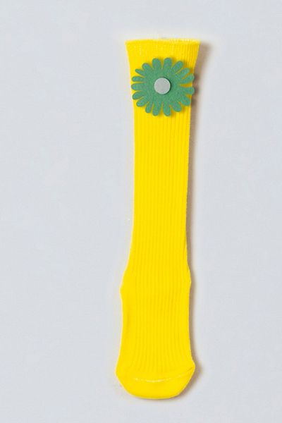 ADABEBEK Green and White Floral Felted Baby Knee Socks