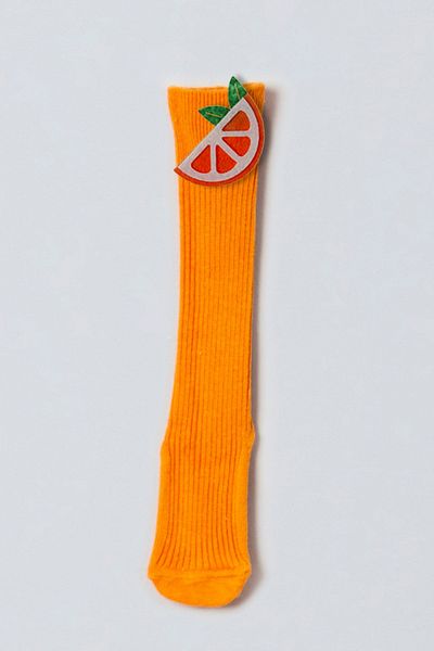 ADABEBEK Orange Felted Knee Socks for Baby