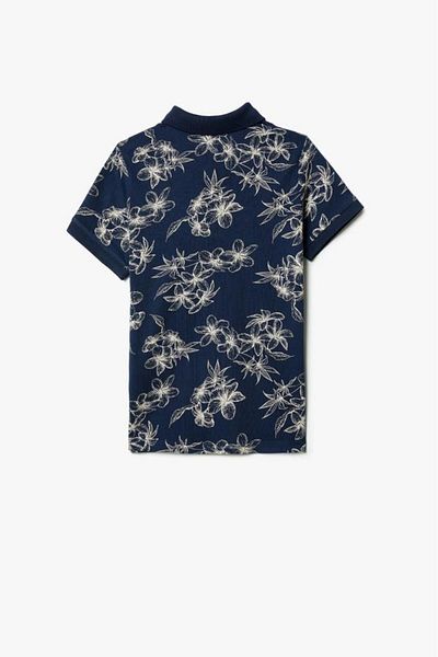 Koton Polo Neck T-Shirt Short Sleeve Printed Button Detail