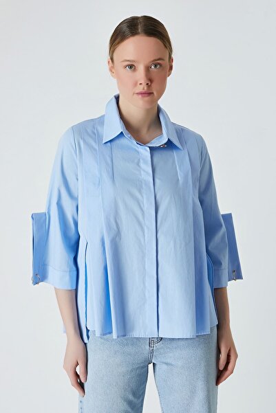 FEVER Pileli poplin gömlek