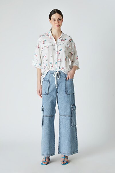 FEVER Mavi denim kargo pantolon