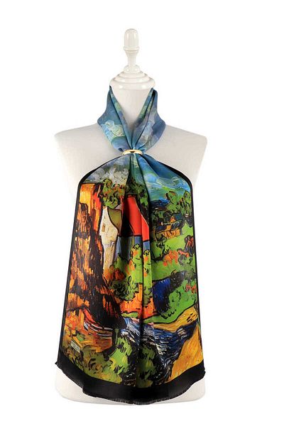 Bursa İpek Silk Scarf - Tan Home Pattern