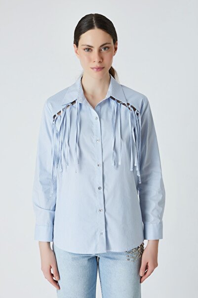 FEVER Çizgili saçaklı gömlek