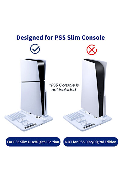 HavuzElektronik PS5 Slim Disc/Digital Edition-Beyaz için Çok Fonksiyonlu Soğutma Standı
