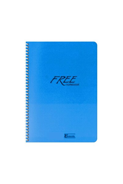 KESKİN COLOR Free Spiralli Mavi Plastik Kapak 80 Yaprak A4 Kareli Defter