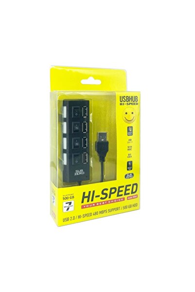 Subzero Wd60 4 Port Usb Çoklayıcı 2.0 4 port Usb Hub Anahtarlı Işıklı