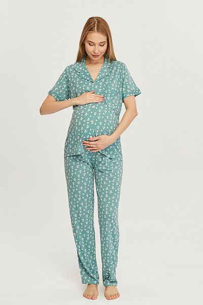 LİKAPA Likapa Maternity and Maternity Short Sleeve Pajama Set - 100% Cotton
