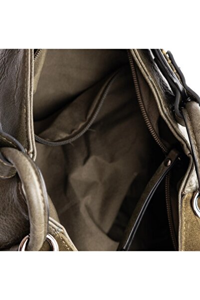 ÇÇS 17421 Rumis Kadın Hakiki Süet Omuz Çantası ve Askılı Çapraz Çanta