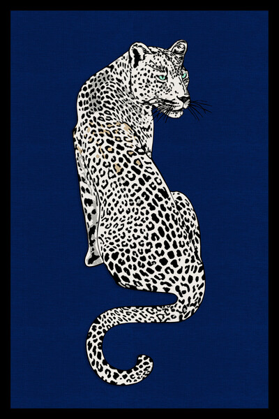 Rugs Modern Halı Lacivert Leopar Ja Dokuma Taban Tasarım Halı 996