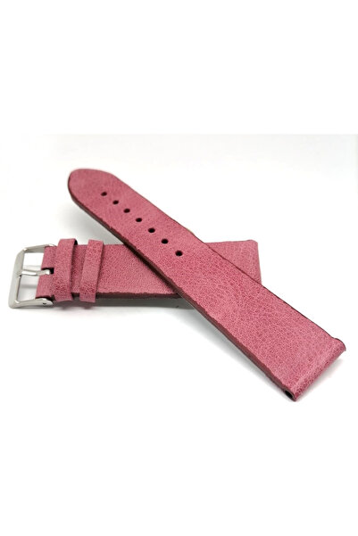 FADO سوار ساعة من الجلد الأصلي باللون الوردي مقاس 20 ملم متوافق مع كل ساعة