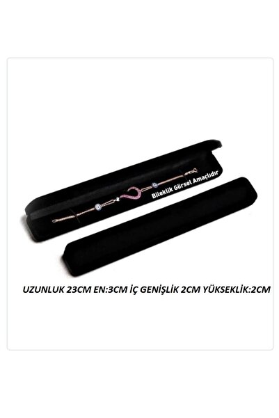 BURAKKUTU Bileklik Kutusu Ince Kadife Siyah Uzunluk 23cm En:3cm Yükseklik 2cm...