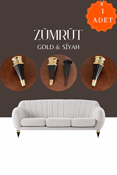 KOLDOOR Zümrüt Gold Siyah Mobilya Koltuk Ayağı Chester Komidin Tv Ünitesi Ves...