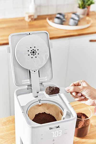 TEFAL Cm693110 Dijital Ekranlı Filtre Kahve Makinesi Beyaz Yeni
