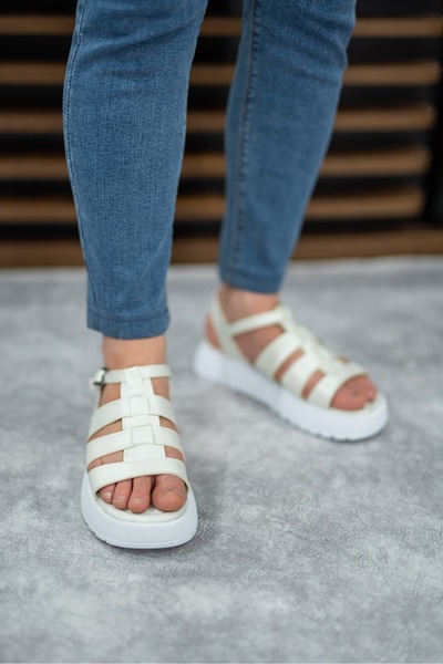 Weynes Sandale confortabile pentru damă, cu talpă înaltă și detaliu cu bretele - WSB0946