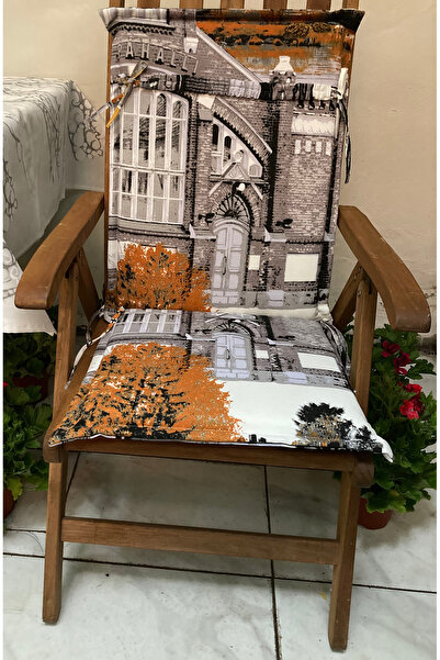 YASTIKMİNDER Koton Kumaş Hollanda Evleri Desenli 2 Kademeli Arkalıklı Şezlong...