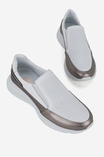 TUNAELLİ Pantofi de damă din piele naturală cu nichel alb numărul 36-41