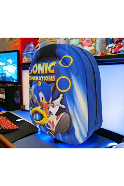 Shopiolog Sonic 3D Embossed Kindergarten Nursery and Daily Use Bag Backpack 2-6 Years