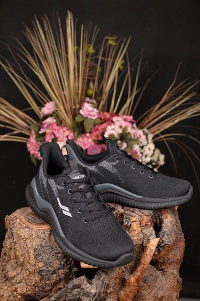 Lescon Women's Black Summer Anti-Sweat Breathable Orthopedic Anti-Slip Sole Lightweight Comfortable Style Sports Shoes