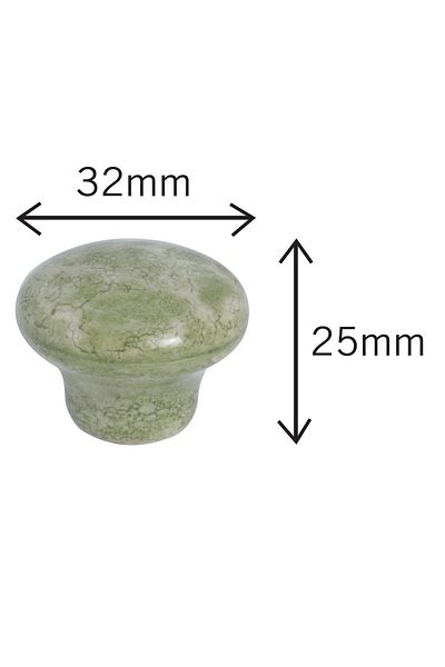 Porcellana Perla Porcelain Handle Cabinet Drawer Furniture Kitchen Children's Handle Pearl Button - green / Stk0472
