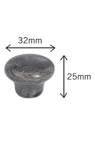 Porcellana Perla Porcelain Handle Cabinet Drawer Furniture Kitchen Handle Perla Pearl Button/gray /smoked-stk0473
