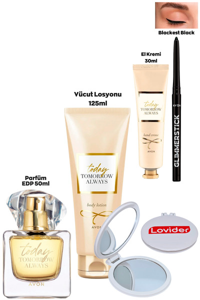 AVON TTA Today Kadın Parfüm 50ml + Vücut Losyonu 125ml + El Kremi 30ml + Siya...