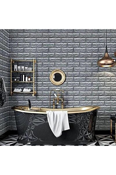 Renkli Duvarlar 35x38cm 1 Adet Gri Silinebilir Kendinden Yapışkanlı Duvar Kağ...