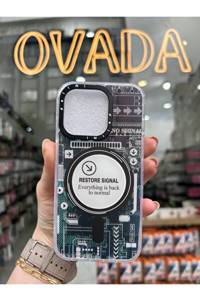 OVADA 15 Pro Uyumlu Magsafe Kablosuz Şarj Destekli Hologramlı Premium Kılıf