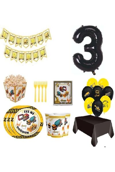 DÜVENCİ TİCARET İNŞAAT TEMALI TABAK BARDAKLIDOĞUM GÜNÜ KONSEPTİ