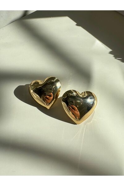 Ala Aksesuar Büyük Boy Kalp Küpe