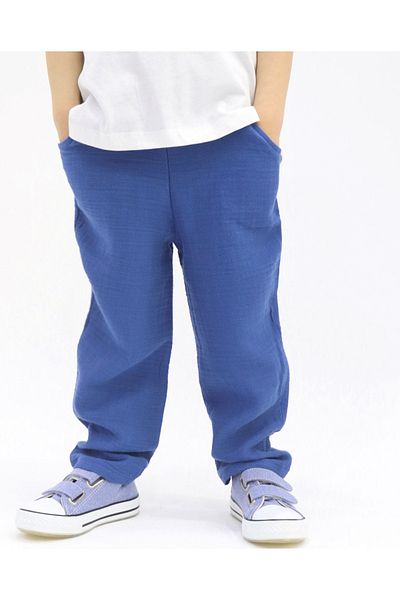 BALKABAĞI Blue Muslin Trousers TY0030