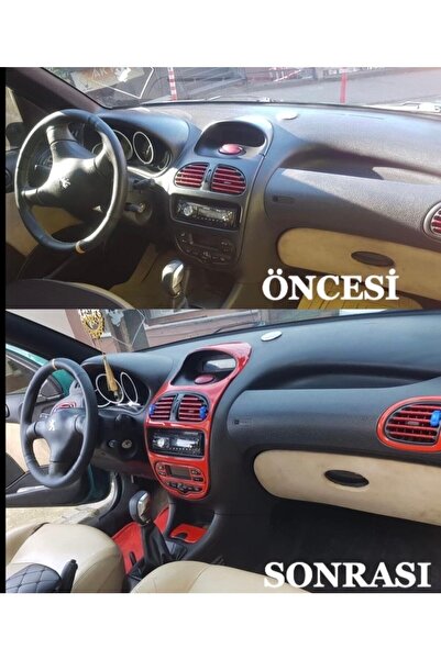 FD Damla Etiket Peugeot 206 Glove Box, Console, Trim, Chest Cover Set Red Color