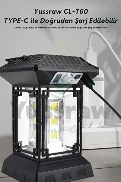 Yussraw solar aydınlatma güneş enerjili kamp lambası sensörlü ve usb sarjlı+güneş enerji