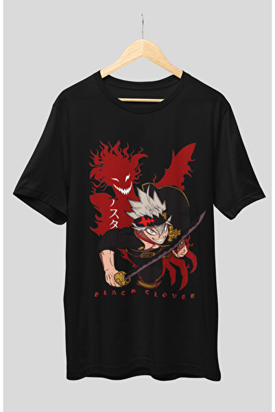 Fuddy Moda Oversize kroj Black Clover Asta Ex majica, unisex anime Štampano T...