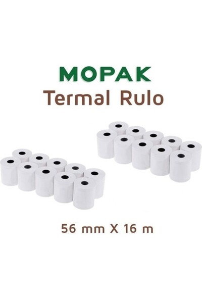 Mopak Termal Yazar Kasa Pos Rulosu 56 Mm X 16 Mt 20'li