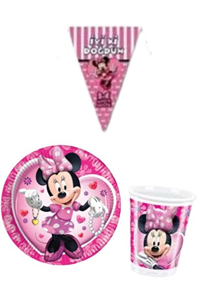 Parti Furyası MİNNİE MOUSE PEMBE 8 KİŞİLİK KIZ DOĞUM GÜNÜ MİNİ SET KIZ ÇOCUK ...