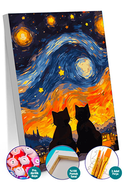 Picasso World Hobby Art Sayılarla Boyama Numaralı Tuval Seti Fırça Boya Dahil...