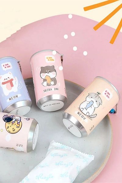 Tilbe Home Set of 5 Cute Coke and Mini Pocket Wipes - Shaped Keychain and Wet Tissue Boxes