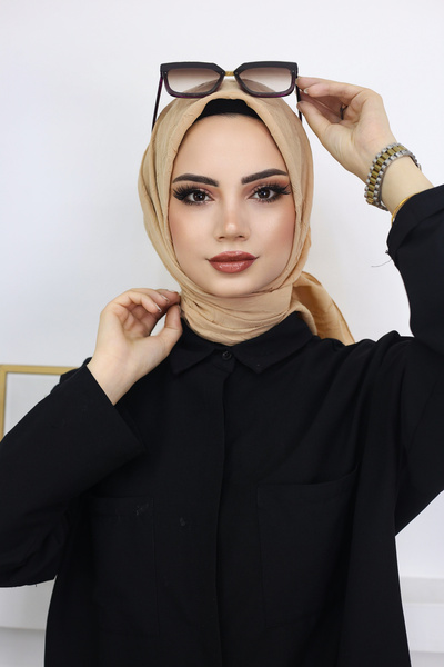 feronis Μπεζ Μοντέλο Κασκόλ Μπαμπού Κράσης Hijab