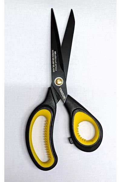 ATMACA TUHAFİYE Tailor Scissors 9 Inch 24 Cm Fabric Scissors Black-Yellow