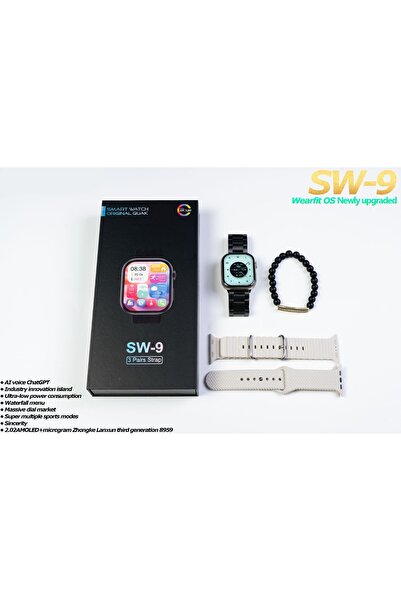 TMAX ERKEKLERİN FAOVERİSİ BİLEKLİKLİ WATCH 9 45MM AKILLI SAAT KONUŞMA ÖZELLİKLİ