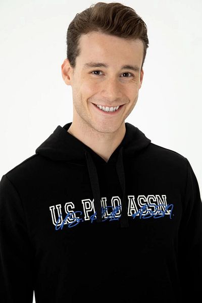 U.S. Polo Assn. Hanorac negru pentru bărbați - Croială relaxată