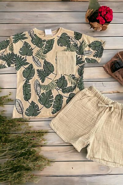 LEON CLUB BOY'S NEW SEASON MUSLIN SHORTS SUIT
