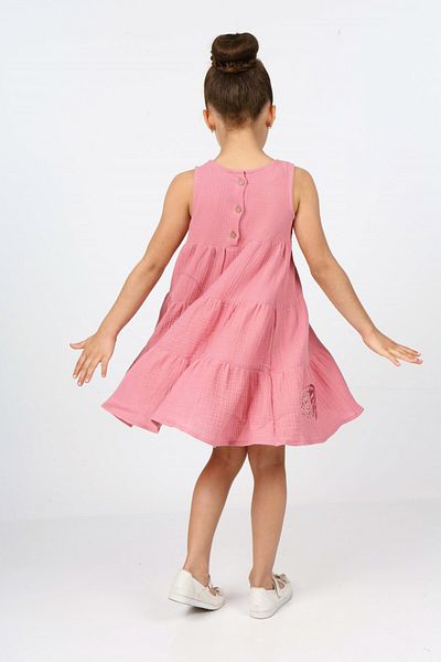 BALKABAĞI Muslin Dress Dried Rose (Age 2-8)