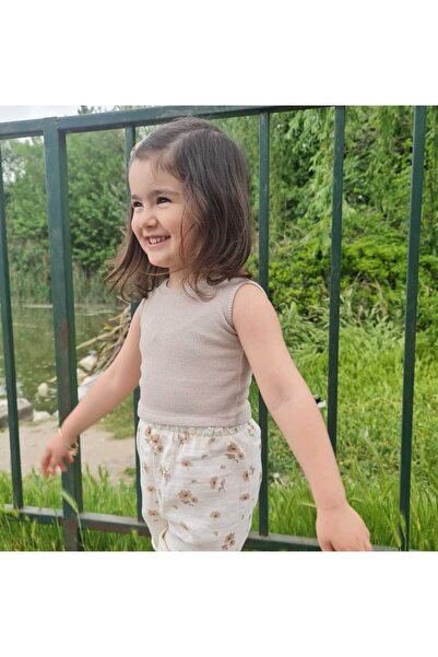 BEBEĞİME ÇORAP Κοριτσίστικο Lycra Crew Neck Camisole Crop Tank Top