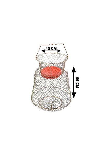 Kaptan Captain Şamandralı Tel Livar Balık Sepeti 12mm Göz 45x55 cm