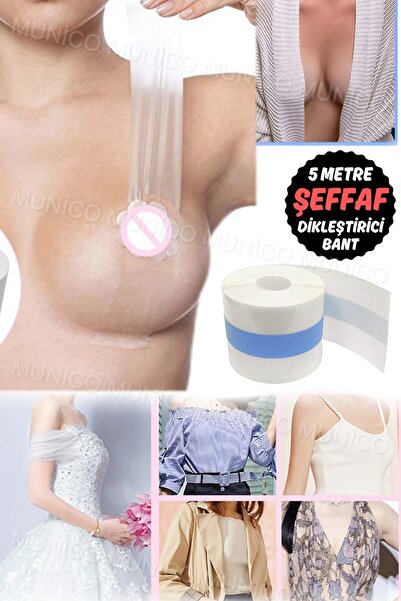 Munico Şeffaf Göğüs Bandı Dik Ve Sıkı Gösteren Göğüs Kapatıcı Kaldırıcı Gelin...