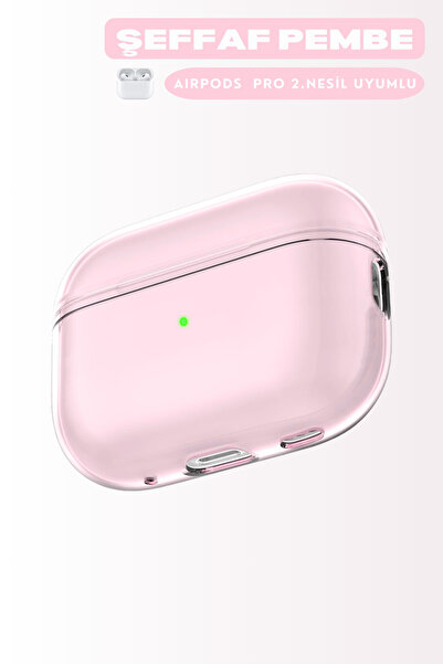 EWEC Pro 2. Nesil Uyumlu Şeffaf Pembe Premium Kulaklık Kılıfı