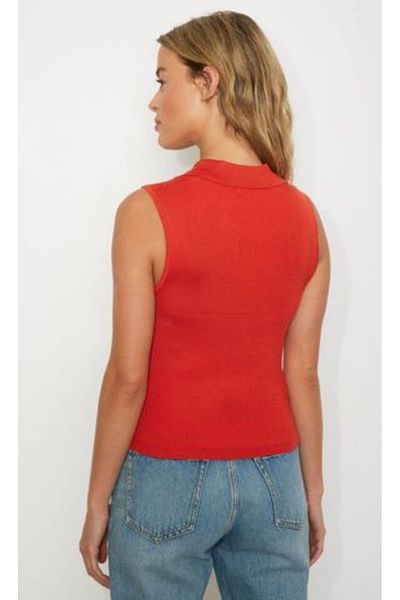 LoremLavida Lavida Polo Collar Thin Cotton Knitwear Women's Body - Sleeveless