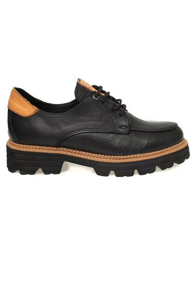 Mammamia D24ya-3850 Black Genuine Leather Women's Daily Shoes - Casual